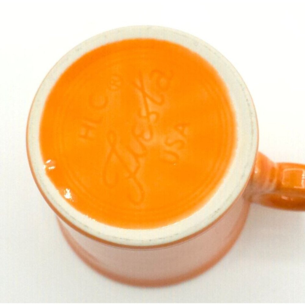 Vintage Fiestaware Tom Turkey Orange Ceramic Coffee Mug Homer Laughlin Retro Kit - Picture 2 of 6